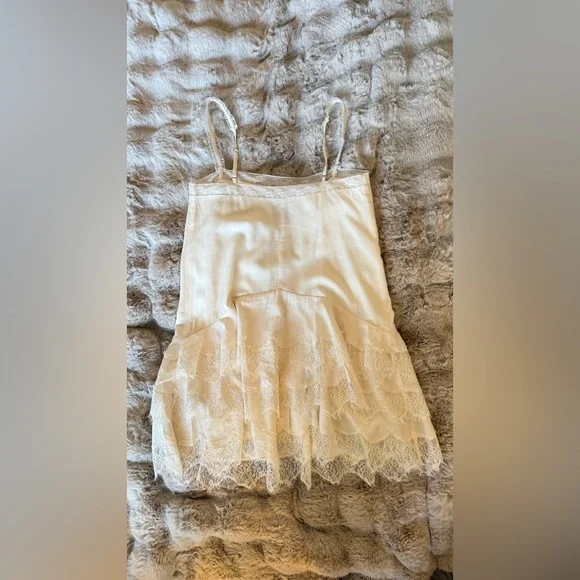 Reformation Cream Lace-Trim Slip Mini Dress - Picture 15 of 15